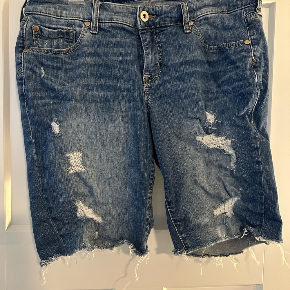 Torrid Blue Distressed Jean Shorts